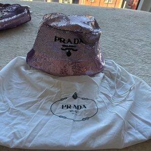 Prada Lavender Sequin Bucket Hat